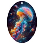 Cosmic Jellyfish Artwork UV Print Acrylic Ornament Oval