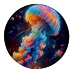 Cosmic Jellyfish Artwork Round Glass Fridge Magnet (4 pack)