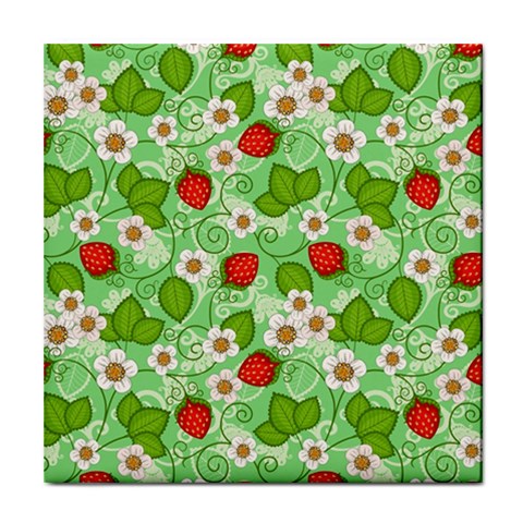 Strawberries Pattern Seamless Tile Coaster from ArtsNow.com Front