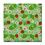 Strawberries Pattern Seamless Tile Coaster