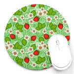 Strawberries Pattern Seamless Round Mousepad