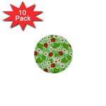 Strawberries Pattern Seamless 1  Mini Buttons (10 pack) 