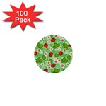 Strawberries Pattern Seamless 1  Mini Buttons (100 pack) 