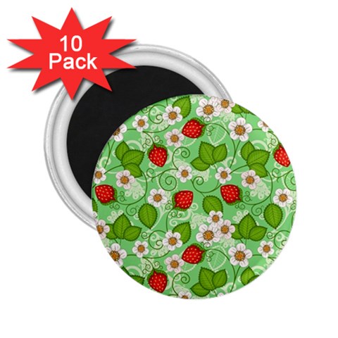 Strawberries Pattern Seamless 2.25  Magnets (10 pack)  from ArtsNow.com Front