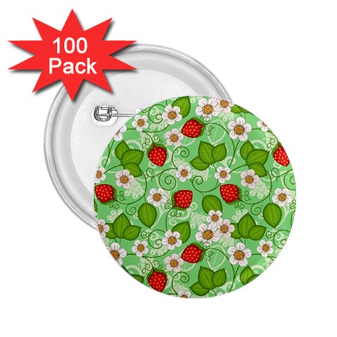 Strawberries Pattern Seamless 2.25  Buttons (100 pack)  from ArtsNow.com Front