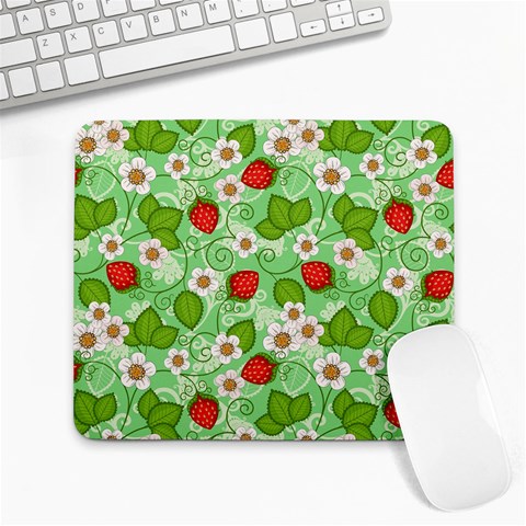 Strawberries Pattern Seamless Large Mousepad from ArtsNow.com Front