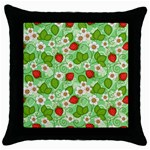 Strawberries Pattern Seamless Throw Pillow Case (Black)