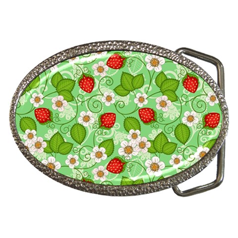 Strawberries Pattern Seamless Belt Buckles from ArtsNow.com Front