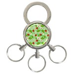 Strawberries Pattern Seamless 3-Ring Key Chain