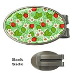 Strawberries Pattern Seamless Money Clips (Oval) 