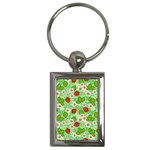 Strawberries Pattern Seamless Key Chain (Rectangle)