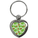 Strawberries Pattern Seamless Key Chain (Heart)