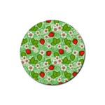 Strawberries Pattern Seamless Rubber Coaster (Round)