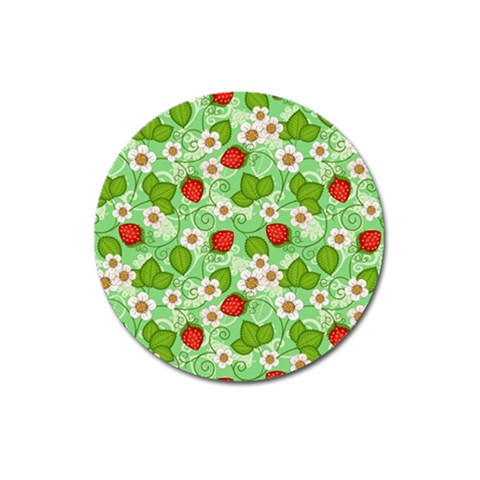 Strawberries Pattern Seamless Magnet 3  (Round) from ArtsNow.com Front