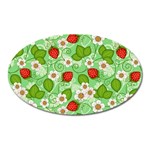 Strawberries Pattern Seamless Oval Magnet