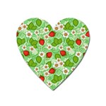 Strawberries Pattern Seamless Heart Magnet