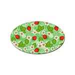 Strawberries Pattern Seamless Sticker Oval (10 pack)