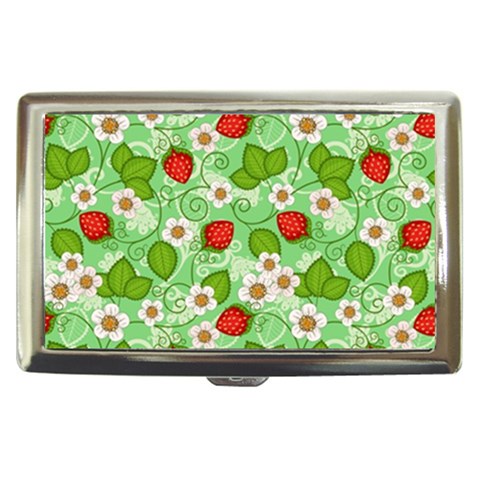 Strawberries Pattern Seamless Cigarette Money Case from ArtsNow.com Front