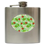 Strawberries Pattern Seamless Hip Flask (6 oz)