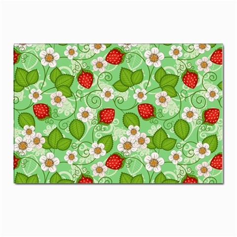 Strawberries Pattern Seamless Postcard 4 x 6  (Pkg of 10) from ArtsNow.com Front