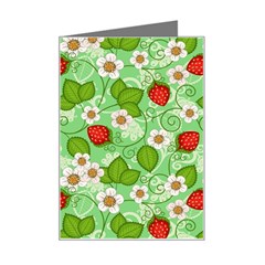 Strawberries Pattern Seamless Mini Greeting Card from ArtsNow.com Left