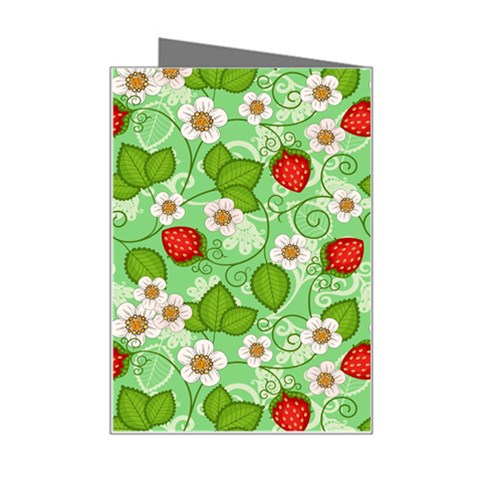 Strawberries Pattern Seamless Mini Greeting Card from ArtsNow.com Right