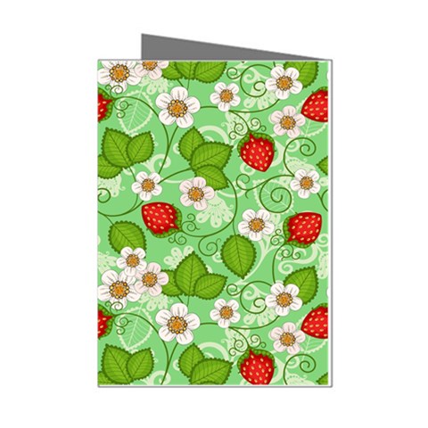 Strawberries Pattern Seamless Mini Greeting Cards (Pkg of 8) from ArtsNow.com Left