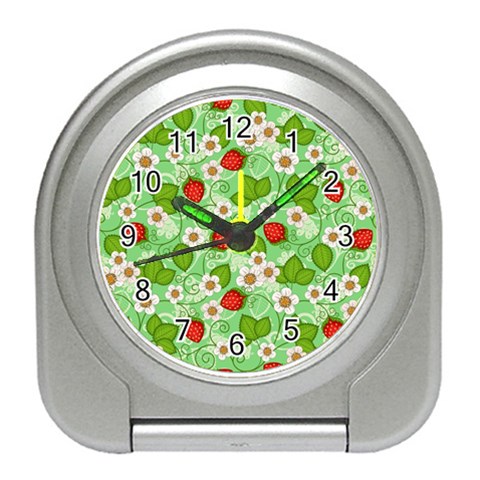 Strawberries Pattern Seamless Travel Alarm Clock from ArtsNow.com Front