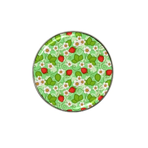 Strawberries Pattern Seamless Hat Clip Ball Marker from ArtsNow.com Front