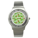 Strawberries Pattern Seamless Stainless Steel Watch