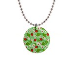 Strawberries Pattern Seamless 1  Button Necklace