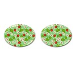 Strawberries Pattern Seamless Cufflinks (Oval)