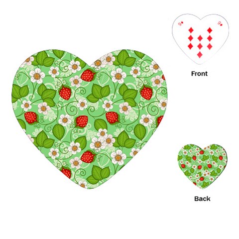 Strawberries Pattern Seamless Playing Cards Single Design (Heart) from ArtsNow.com Front