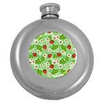 Strawberries Pattern Seamless Round Hip Flask (5 oz)