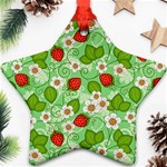 Strawberries Pattern Seamless Star Ornament (Two Sides)