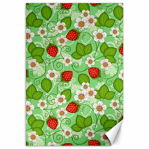 Strawberries Pattern Seamless Canvas 12  x 18  from ArtsNow.com 11.88 x17.36  Canvas - 1