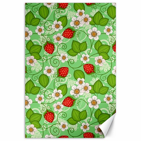 Strawberries Pattern Seamless Canvas 24  x 36  from ArtsNow.com 23.35 x34.74  Canvas - 1