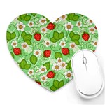 Strawberries Pattern Seamless Heart Mousepad