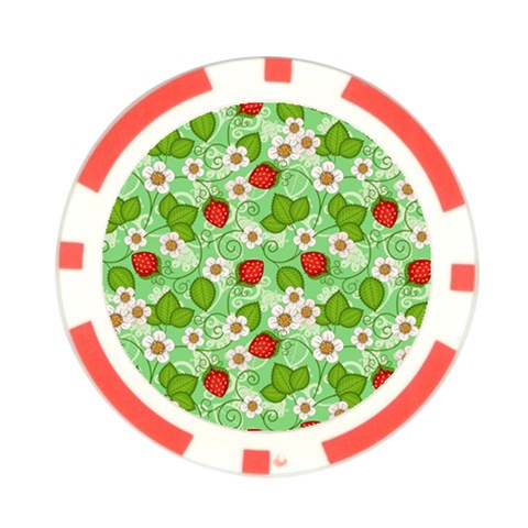 Strawberries Pattern Seamless Poker Chip Card Guard from ArtsNow.com Front