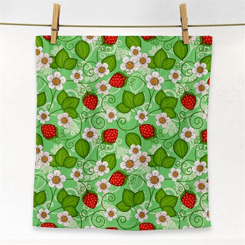 Strawberries Pattern Seamless Face Towel from ArtsNow.com Front