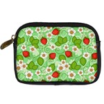 Strawberries Pattern Seamless Digital Camera Leather Case