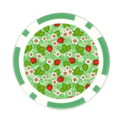 Strawberries Pattern Seamless Poker Chip Card Guard (10 pack) from ArtsNow.com Front