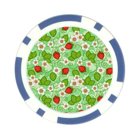 Strawberries Pattern Seamless Poker Chip Card Guard (10 pack) from ArtsNow.com Front