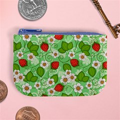 Strawberries Pattern Seamless Mini Coin Purse from ArtsNow.com Front