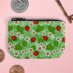 Strawberries Pattern Seamless Mini Coin Purse from ArtsNow.com Front