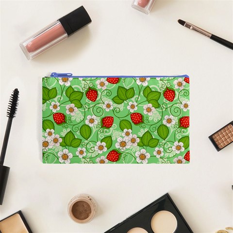 Strawberries Pattern Seamless Cosmetic Bag (Small) from ArtsNow.com Front