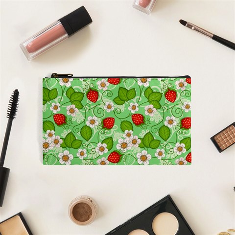 Strawberries Pattern Seamless Cosmetic Bag (Small) from ArtsNow.com Front