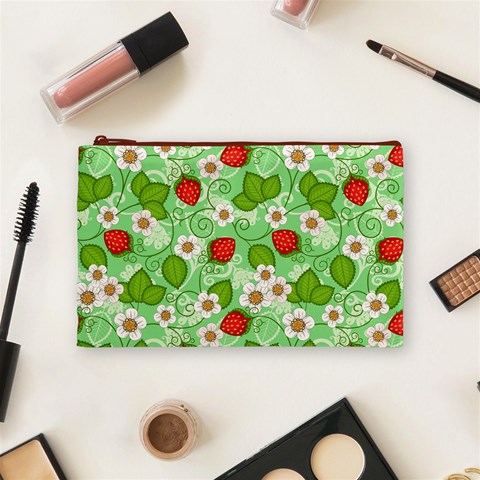 Strawberries Pattern Seamless Cosmetic Bag (Medium) from ArtsNow.com Front