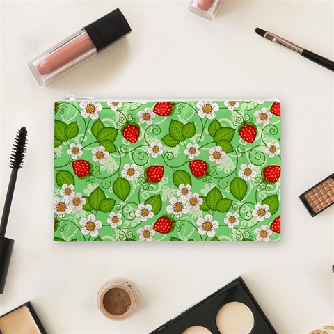 Strawberries Pattern Seamless Cosmetic Bag (Medium) from ArtsNow.com Front