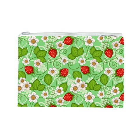 Strawberries Pattern Seamless Cosmetic Bag (Large) from ArtsNow.com Front